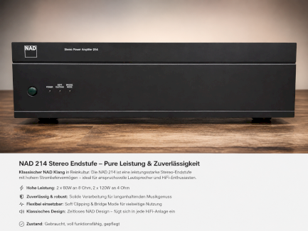 NAD 214 Stereo Endstufe – kraftvoller Klassiker mit audiophilem Klang - Gratisinserat.ch