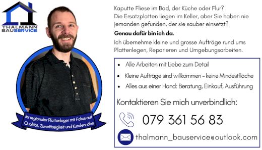 🧱 Plattenleger mit Herz – auch für kleine Aufträge - Gratisinserat.ch