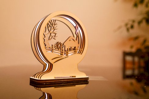 Winterliche Holzdeko mit LED - Gratisinserat.ch