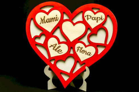 PERSONALISIERTES FAMILIEN-HERZ AUS HOLZ