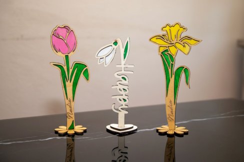 PERSONALISIERTES HOLZBLUMEN-SET FRÜHLINGSGRUß - Gratisinserat.ch