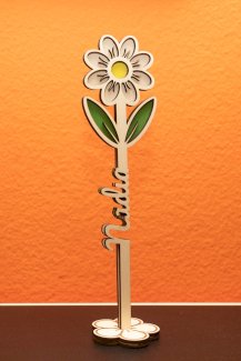 PERSONALISIERTE HOLZBLUME ROSE ODER GÄNSEBLUMEN - Gratisinserat.ch