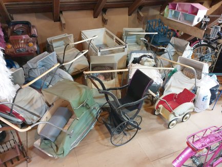 Aus Sammlung, originale fifties Puppen und Kinderwagen