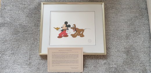  DISNEY Certified Serigraph Cel of Mickey Mouse &Pluto - Rare - Gratisinserat.ch