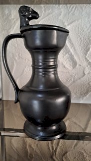 Vintage Service Steingut bronze-schwarz glasiert