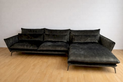 Hochwertiges Pfister Ecksofa aus dunkelgrünem Samt - Gratisinserat.ch