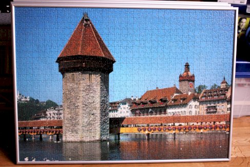 Puzzle Bild "Wiederaufgebaute Kapellbrücke in Luzern"