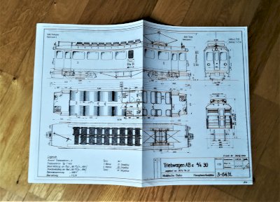Originaltypenskizze des RhB ABe 4/4 Bernina - Triebwagen Nr. 30