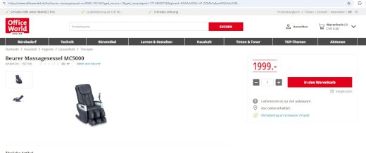 Massagestuhl Beuerer MC 5000 - Gratisinserat.ch