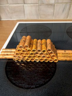 Original Münzrollen 42x 1 Rp. und 1x 2 Rp.