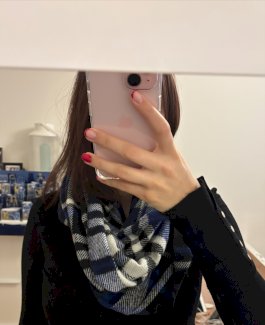 Schal (Loop oder Schlauchschal) blau, schwarz, weiss - Gratisinserat.ch