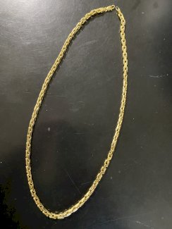 Goldene Gliederkette Halskette 18K 750 Stempel gold plated Länge 60 cm breite 5mm ca. 50 gr.