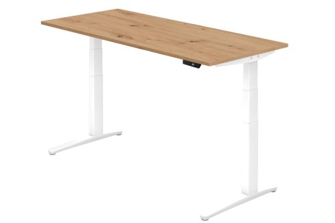 Ergo Schreibtisch XBHM19 Asteiche Weiß 180x80cm Höhenverstellbar - Gratisinserat.ch