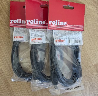 3 neue ROLINE USB 2.0 Kabel Typ AM-AF, schwarz, 1.8m - Gratisinserat.ch