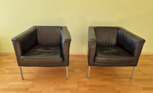 schwarze Ledersessel, gut erhalten, aus hochwertigem Leder - Gratisinserat.ch