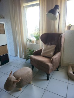 Ohrensessel mit Pouf