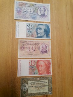 alte Schweizer Banknoten