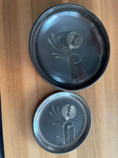 Fondue Teller und Brotkorb