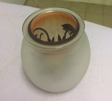 Teelichthalter Savanne PartyLite 2 Glaseinsätze Elefanten und Giraffenmotive