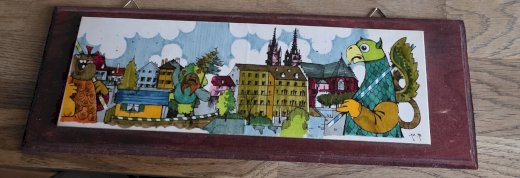 Fasnachts Bild Vogel Gryff 11 cm Höhe Breite 29,5 cm siehe Foto Top  - Gratisinserat.ch