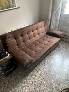 Sofa braun, Bettfunktion