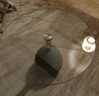 Glastisch mit Steinfuss - Gratisinserat.ch