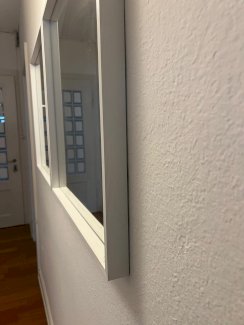 2x Wandspiegel, weiss, mit Rahmen modern schlicht