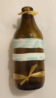 Glasvase mit Stoffdeko - Gratisinserat.ch