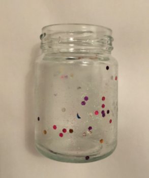 Glasvase glitzerfarbig