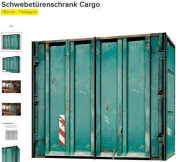 Schwebetürenschrank Cargo B 250 / H 216 / T 68 cm - Gratisinserat.ch