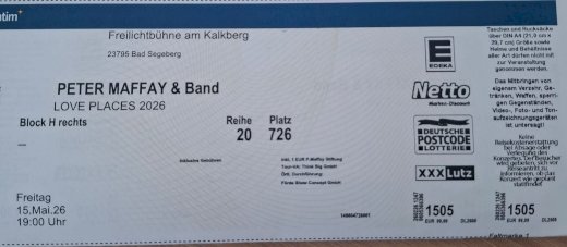 Konzert Tickets Peter Maffay