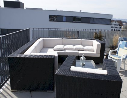 ECO Lounge Set 255 / 255 / 90 cm / anthrazit mit Tisch
