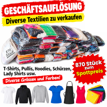 870  Stk. T-Shirts, Hoodies, Pullis & mehr  