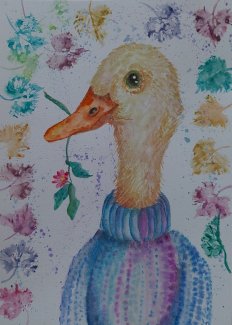 Ente Kinderzimmer, Aquarelle handgemalt - Gratisinserat.ch