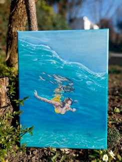 Schwimmen wasser Blau gemalt von mir, NEU - Gratisinserat.ch