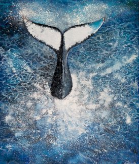 Fisch Wal Wasser handgemalt, neu - Gratisinserat.ch