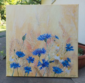 Kornblumen Feld neue Oelgemaelde - Gratisinserat.ch