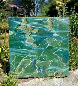 Forelle Wasser gemalt von mir 80x80