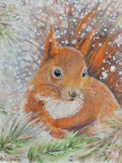 Wald Tiere gemalt von mir - Oelgemaelde