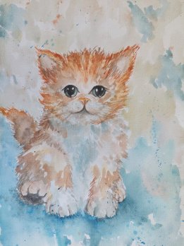 Katze Aquarelle handgemalt
