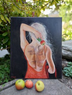 Tattoo Rotees Kleid handgemalt