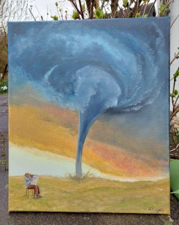 Unwetter gemalt von mir, Unikat.