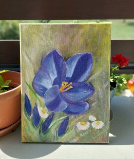 Blumen Krokus gemalt von mir - Gratisinserat.ch