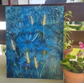 Kornblumen Oelgemaelde neu. - Gratisinserat.ch