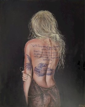 Tattoo Lady handgemalt