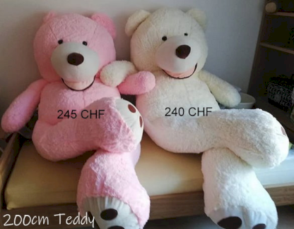 Teddybär XXL Pink Bär Weiss Plüschtier 200 cm Teddy Kuscheltier Rosa Geschenk Hit - Gratisinserat.ch