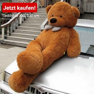Teddybär XXL 230 cm mit Schleife riesiges Kuscheltier als perfektes Geschenk Teddy Plüschtier - Gratisinserat.ch