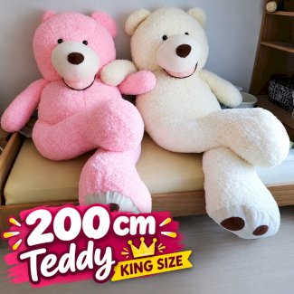Riesen Teddybär XXL 200 cm rosa oder weiss Plüschtier Verkauf aus der Schweiz - Gratisinserat.ch