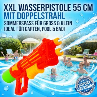 💦 Wasserpistole XXL 55 cm mit Doppelstrahl Wassergewehr Neuware 🔫 - Gratisinserat.ch