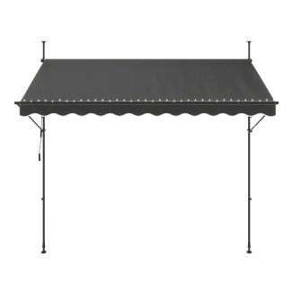 Balkonmarkise mit LED 300 x 150 cm anthrazit
